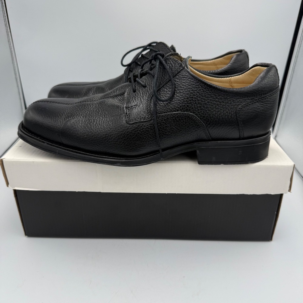 Studio Belvedere Bay Bridge Mens Black Leather Bicycle Toe Dress Shoes 10.5 EEE